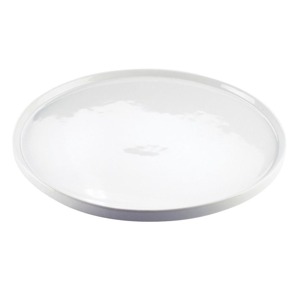 Cal-Mil Round White Porcelain Gourmet Display Platter, 12.75 inch Dia x 1.5 inch Height