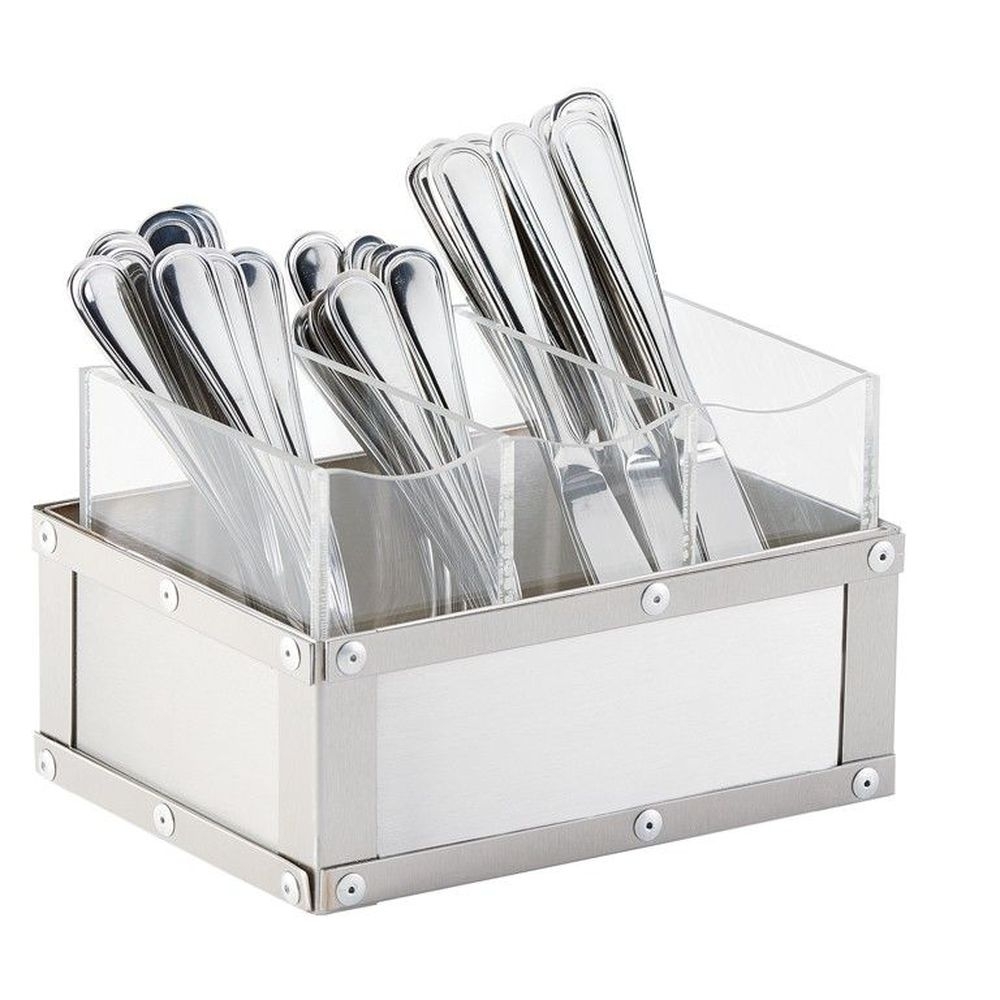 Cal-Mil Urban Stainless Steel Flatware Organizer, 9 x 6 x 5.125 inch