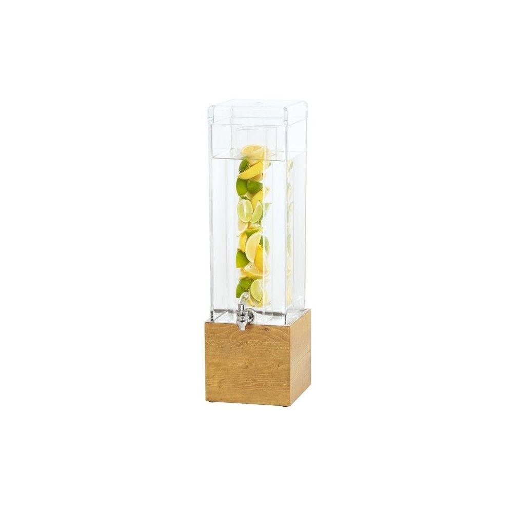 Cal-Mil Madera Reclaimed Wood 3 Gallon Acrylic Beverage Dispenser with Infusion Chamber, 8.5 x 8.5 x 26.75 inch