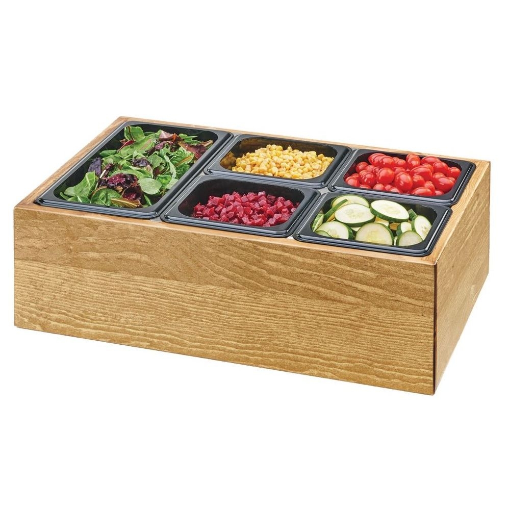 Cal-Mil Madera Salad Station with Pans, 22 x 14 x 7 inch
