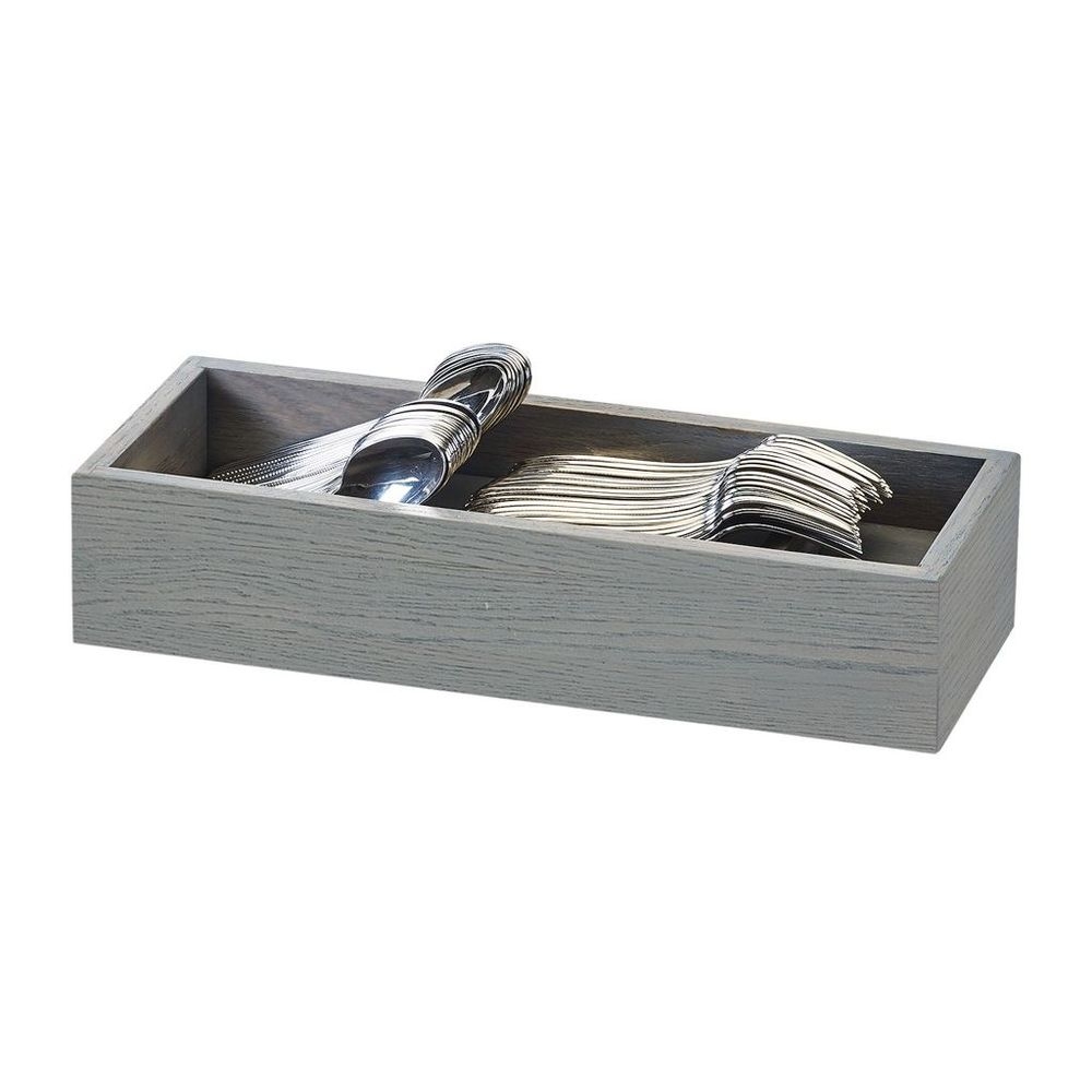 Cal-Mil Oak Ashwood Gray Flatware Organizer, 15 x 6 x 3 inch