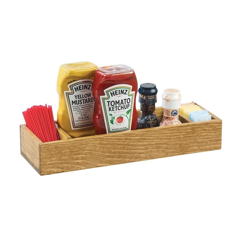 Cal-mil Madera Reclaimed Wood 3 Section Table Caddy, 15.75 X 5 X 2.5 Inch