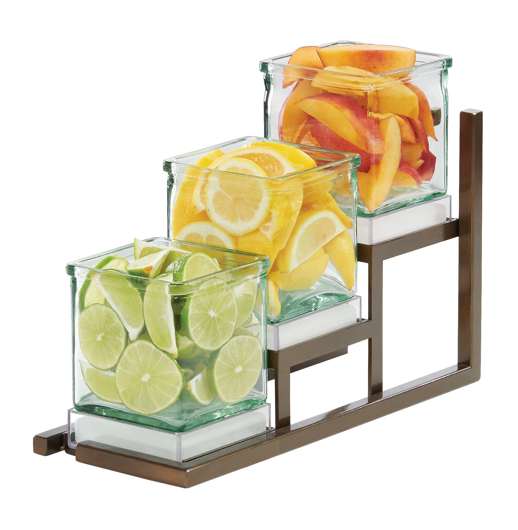 Cal Mil Sierra 3 Jar Stair Step Display, 5 inch Width x 12.75 inch Depth x 8 inch Height