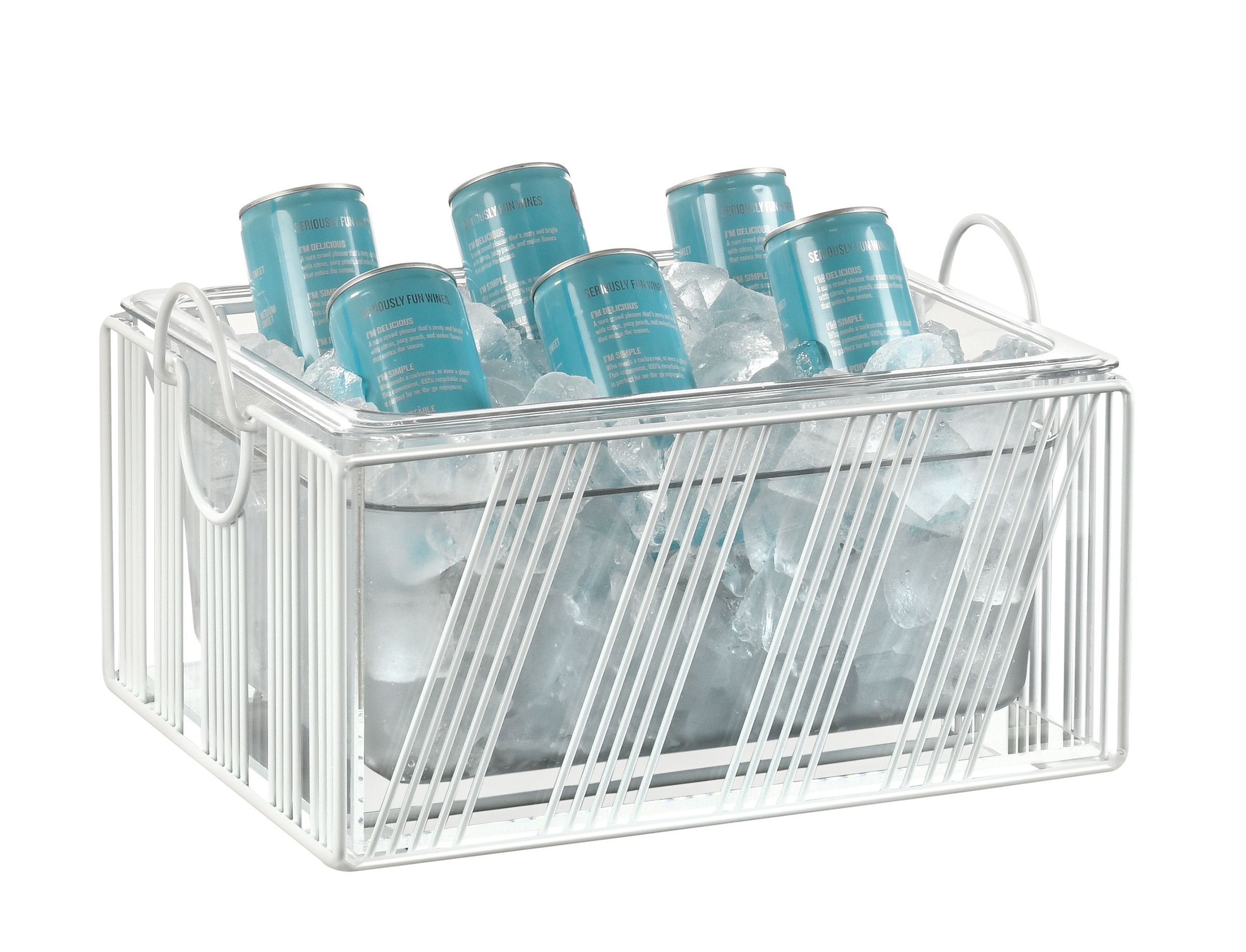 Cal Mil Portland White Ice Housing with Clear Pan, 12.875 inch Width x 13.25 inch Depth x 8.125 inch Height