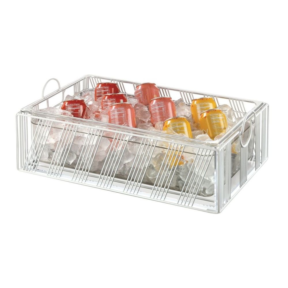 Cal-Mil White Portland Ice Housing with Clear Pan, 21 x 13.25 x 8.125 inch
