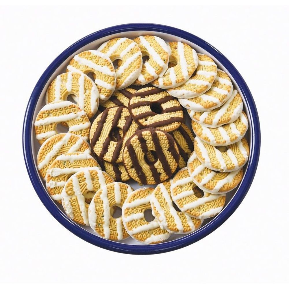 Cal-Mil Enamelware White Round Melamine Serving Tray with Blue Rim, 9.5 inch Dia. X 1.25 inch Height -- 3 per case