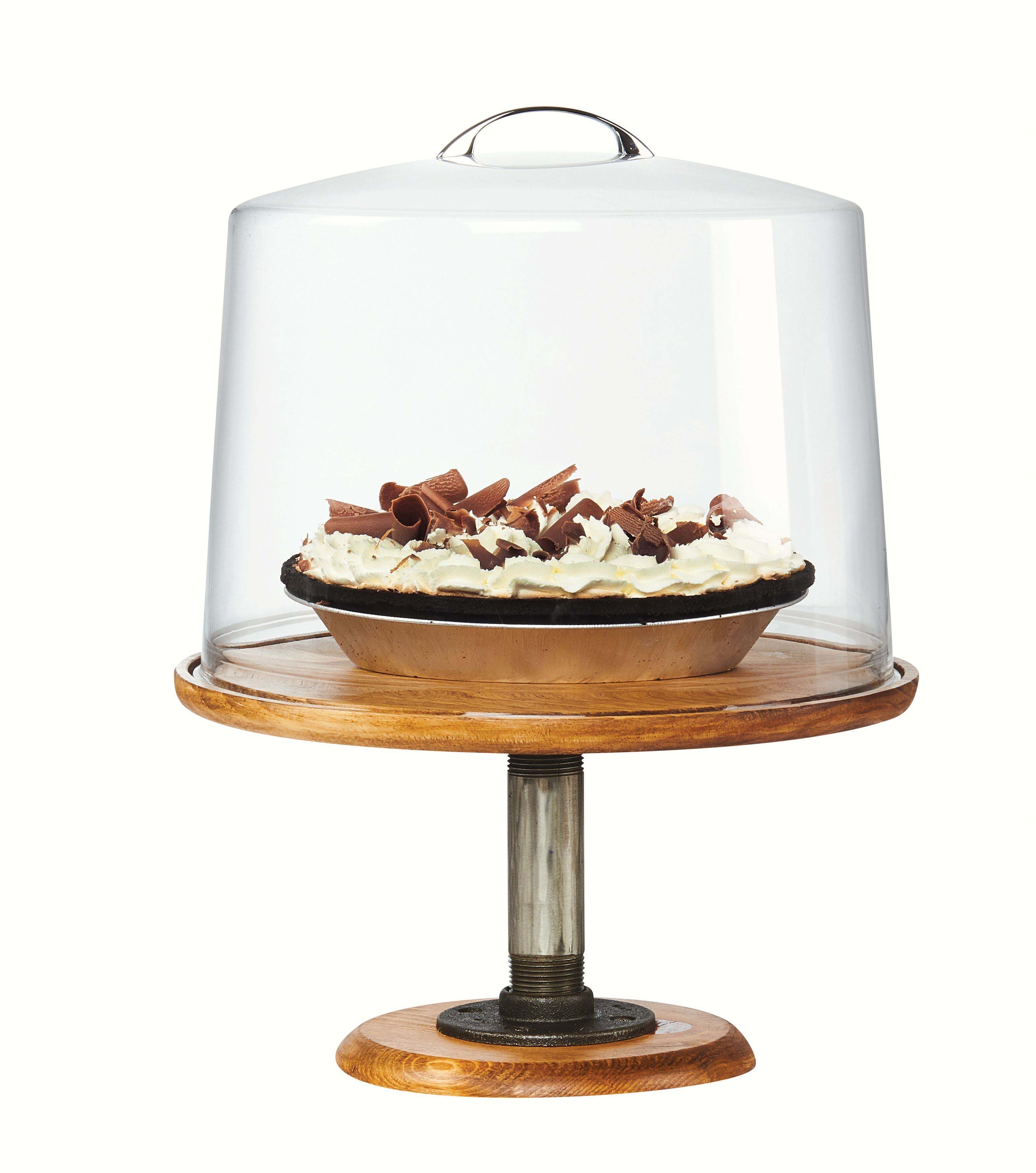 Cal Mil Madera Rustic Pine Footed Pedestal Cake Stand, 12.75 inch Dia. x 7 inch Height