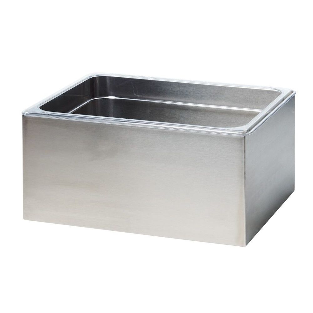 Cal-Mil Stainless Steel Ice Housing with Clear Polycarbonate Pan, 10 inch Length x 12.25 inch Width x 6 inch Height