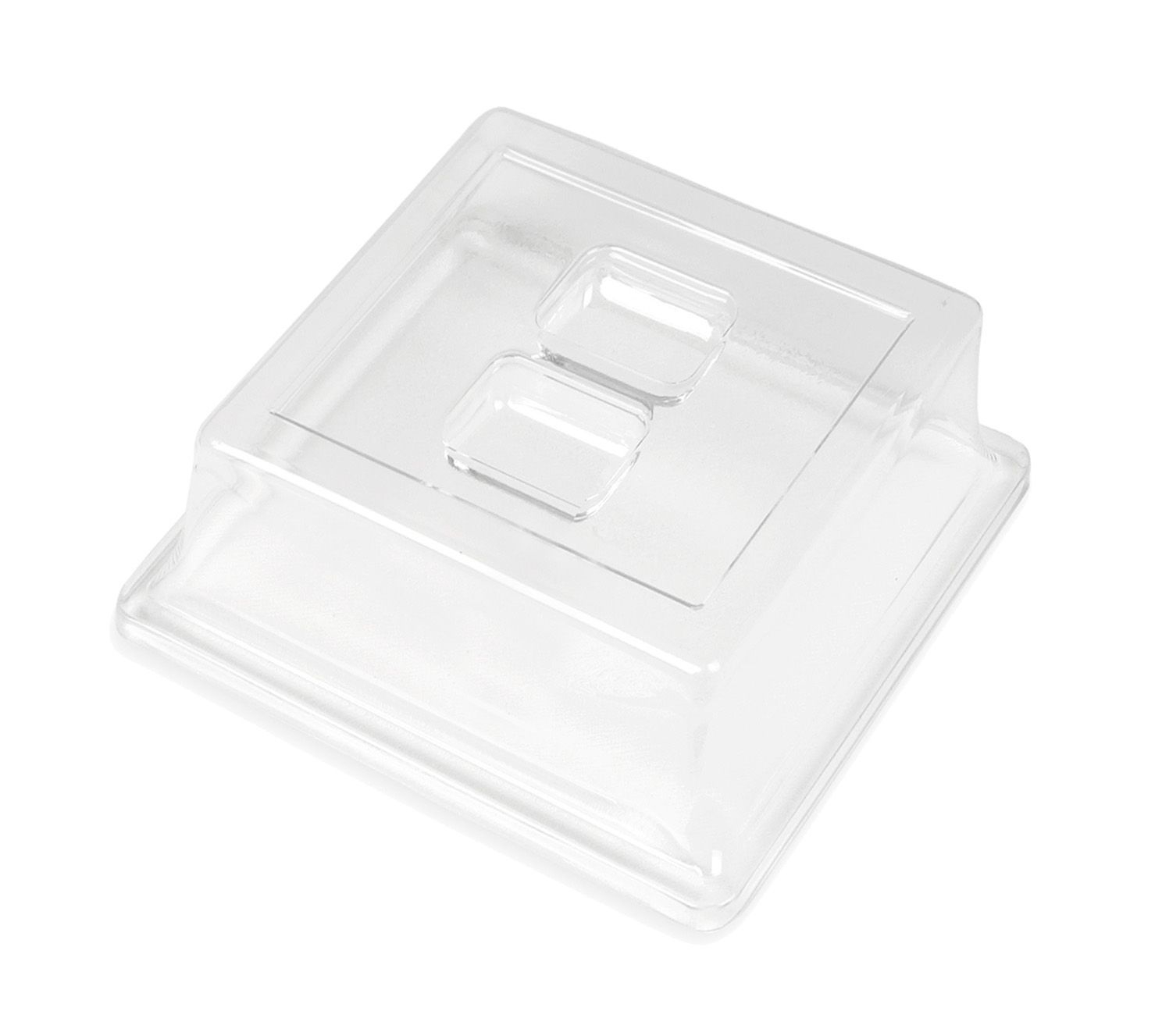 Cal Mil Clear Plastic Cover for Finn Melamine Tray, 9 inch Width x 9 inch Depth x 3 inch Height
