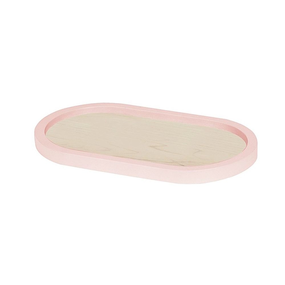 Cal-Mil Blonde Maple Wood Serving Tray with Blush Colored Rim, 7 inch Width x 12 inch Depth x 1 inch Height