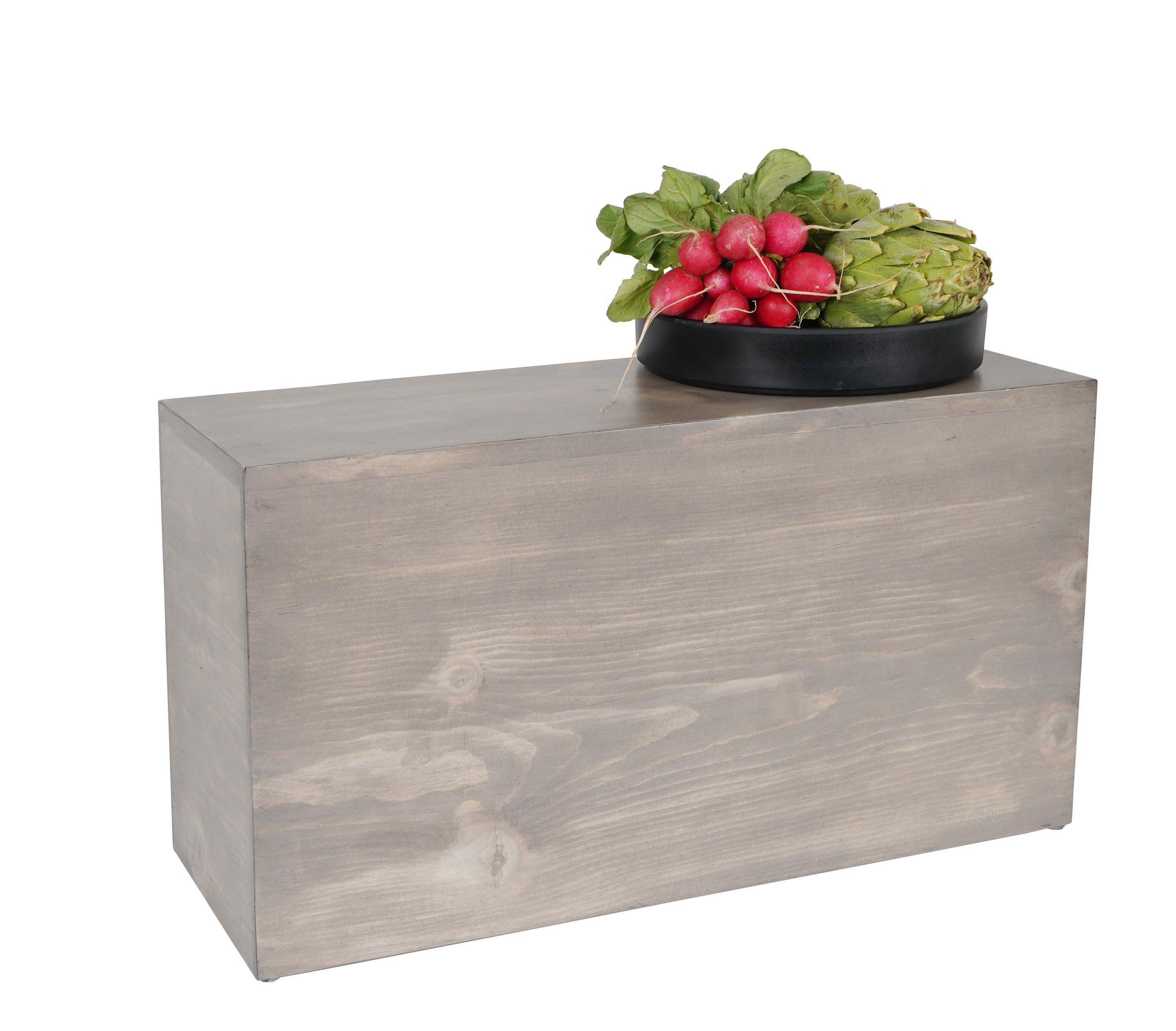 Cal Mil Aspen Rectangular Gray-Washed Pine Wood Riser, 20.5 inch Width x 7 inch Depth x 11 inch Height