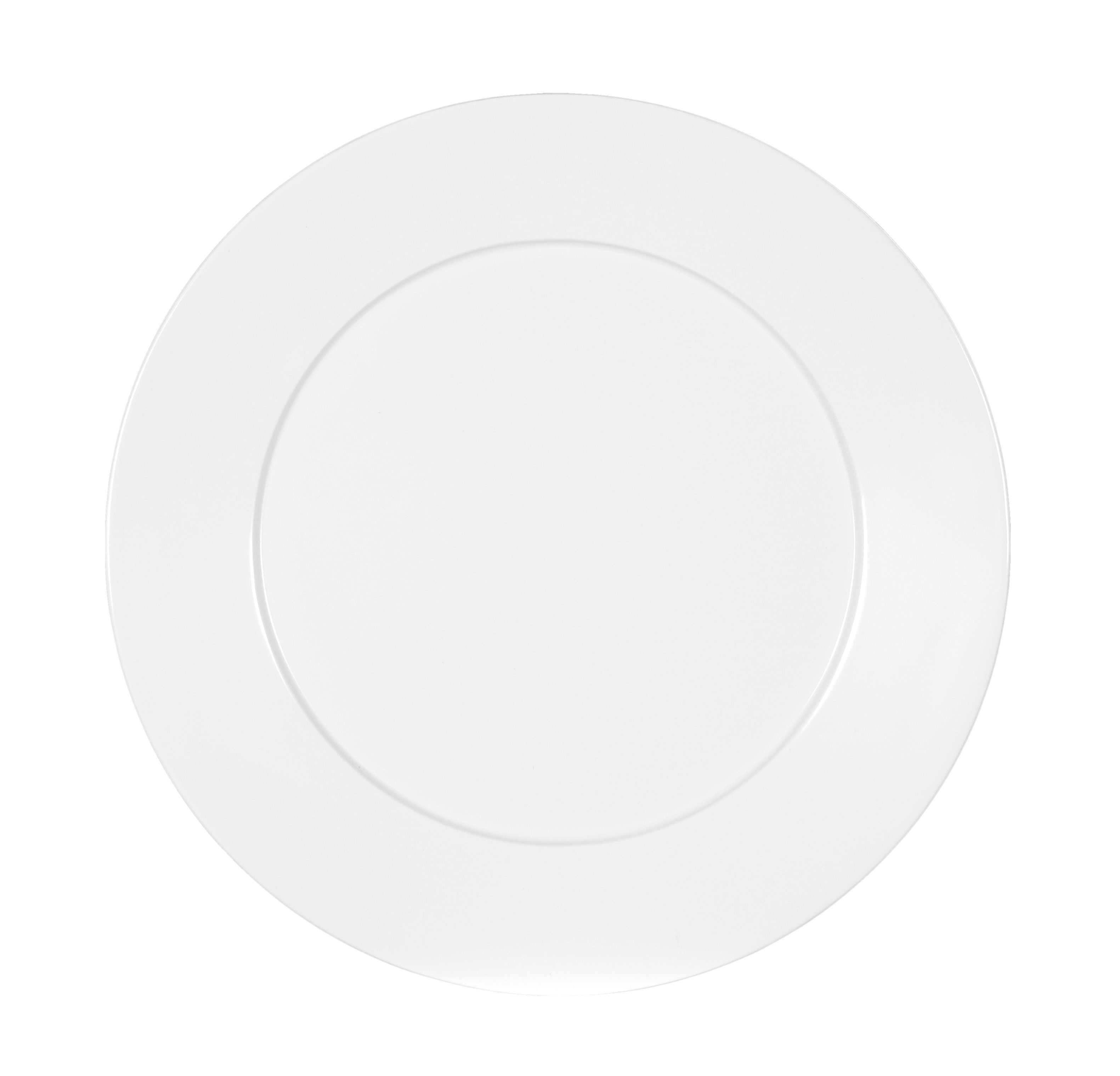 Cal Mil Classic Rim White Melamine Plate, 11 inch Dia. x 0.75 inch Height