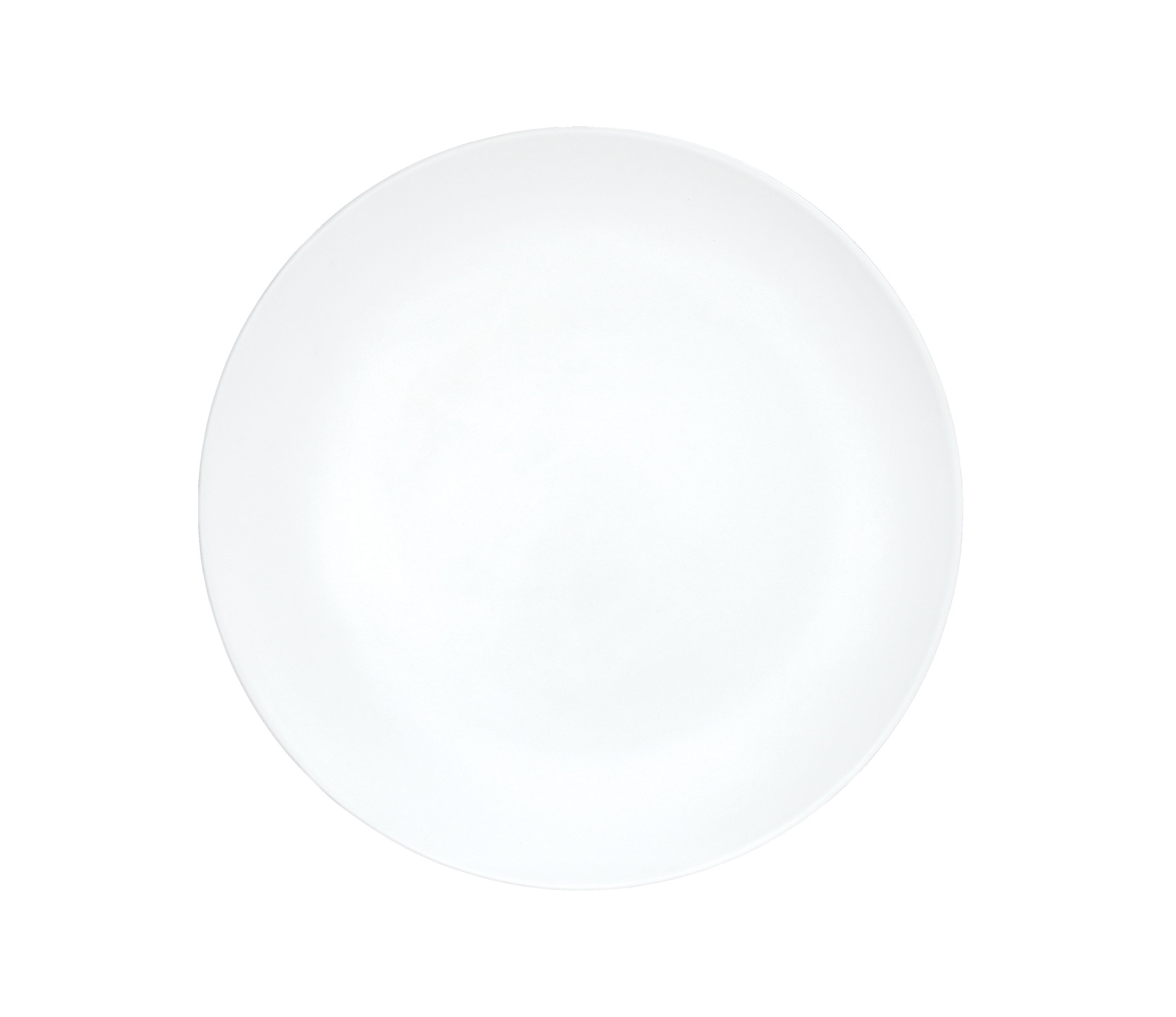 Cal Mil Shallow Coupe White Melamine Plate, 9 inch Dia. x 0.625 inch Height