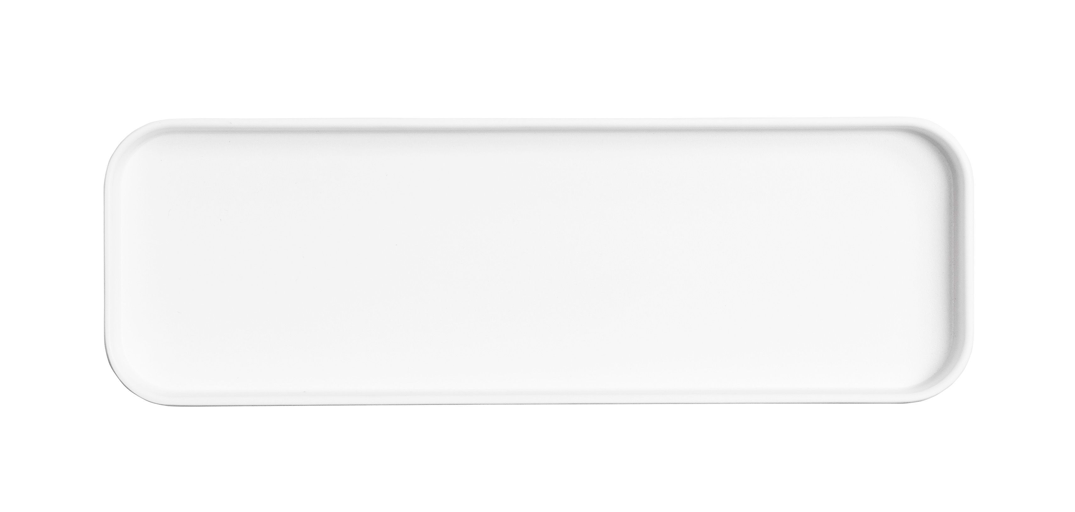 Cal Mil Hudson White Melamine Tray, 4 inch Width x 12 inch Depth x 1 inch Height