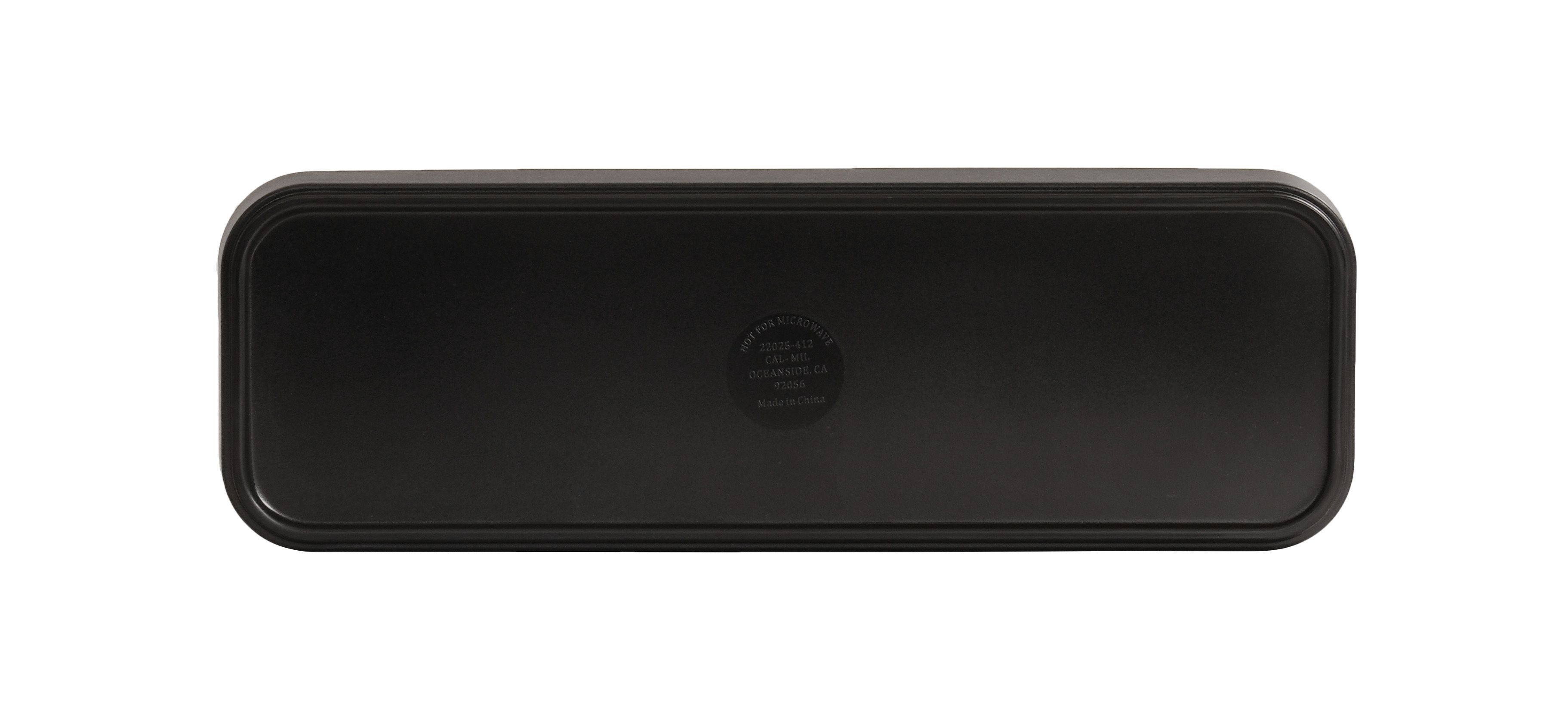Cal Mil Hudson Black Melamine Tray, 4 inch Width x 12 inch Depth x 1 inch Height