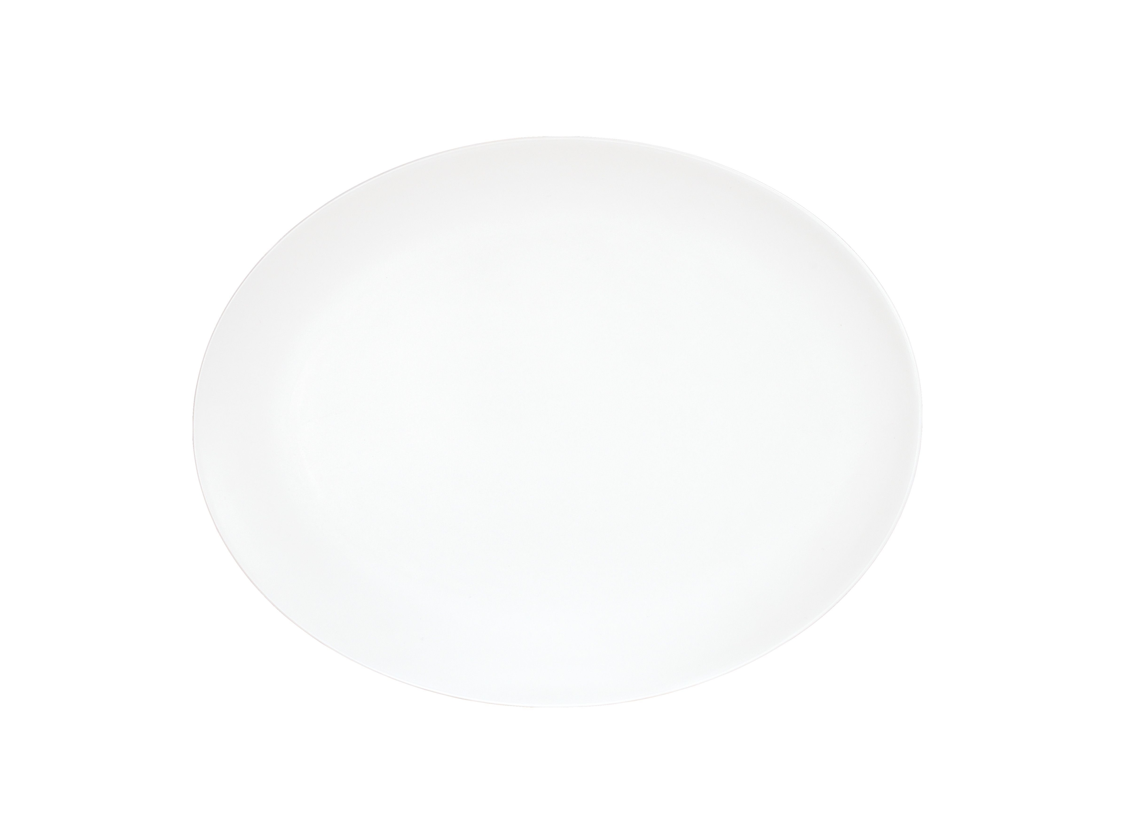 Cal Mil Shallow Coupe White Oval Melamine Platter, 11 inch Width x 14 inch Depth x 0.625 inch Height