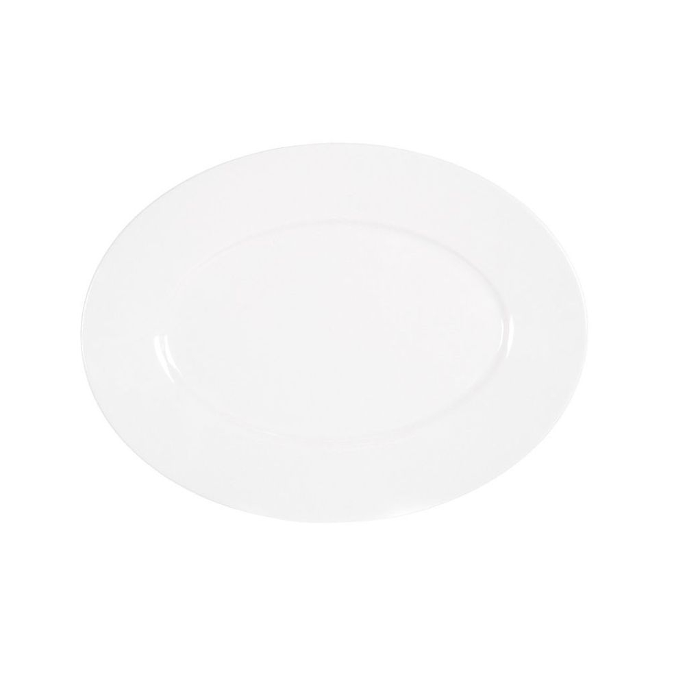 Cal-Mil Classic Rim White Oval Melamine Platter, 12 inch Width x 9 inch Depth x 0.75 inch Height