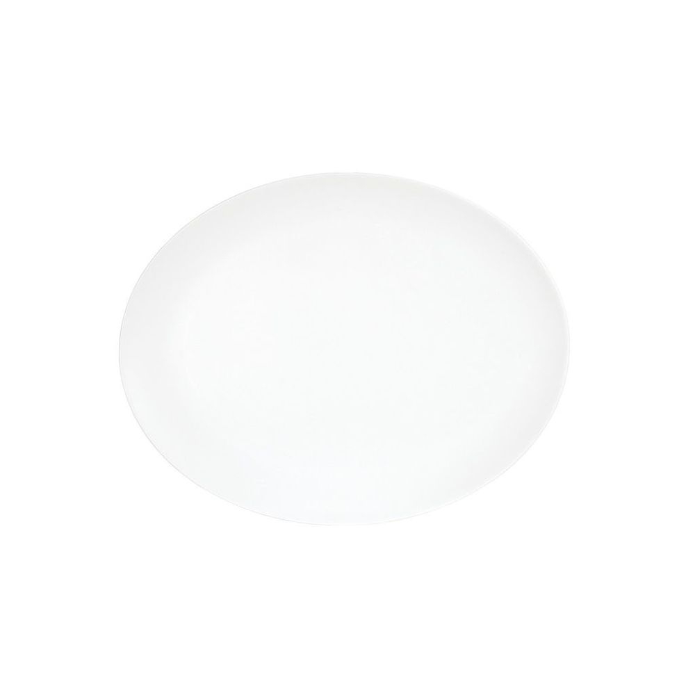 Cal-Mil Shallow Coupe White Oval Melamine Platter, 9 inch Width x 12 inch Depth x 0.625 inch Height -- 6 per case