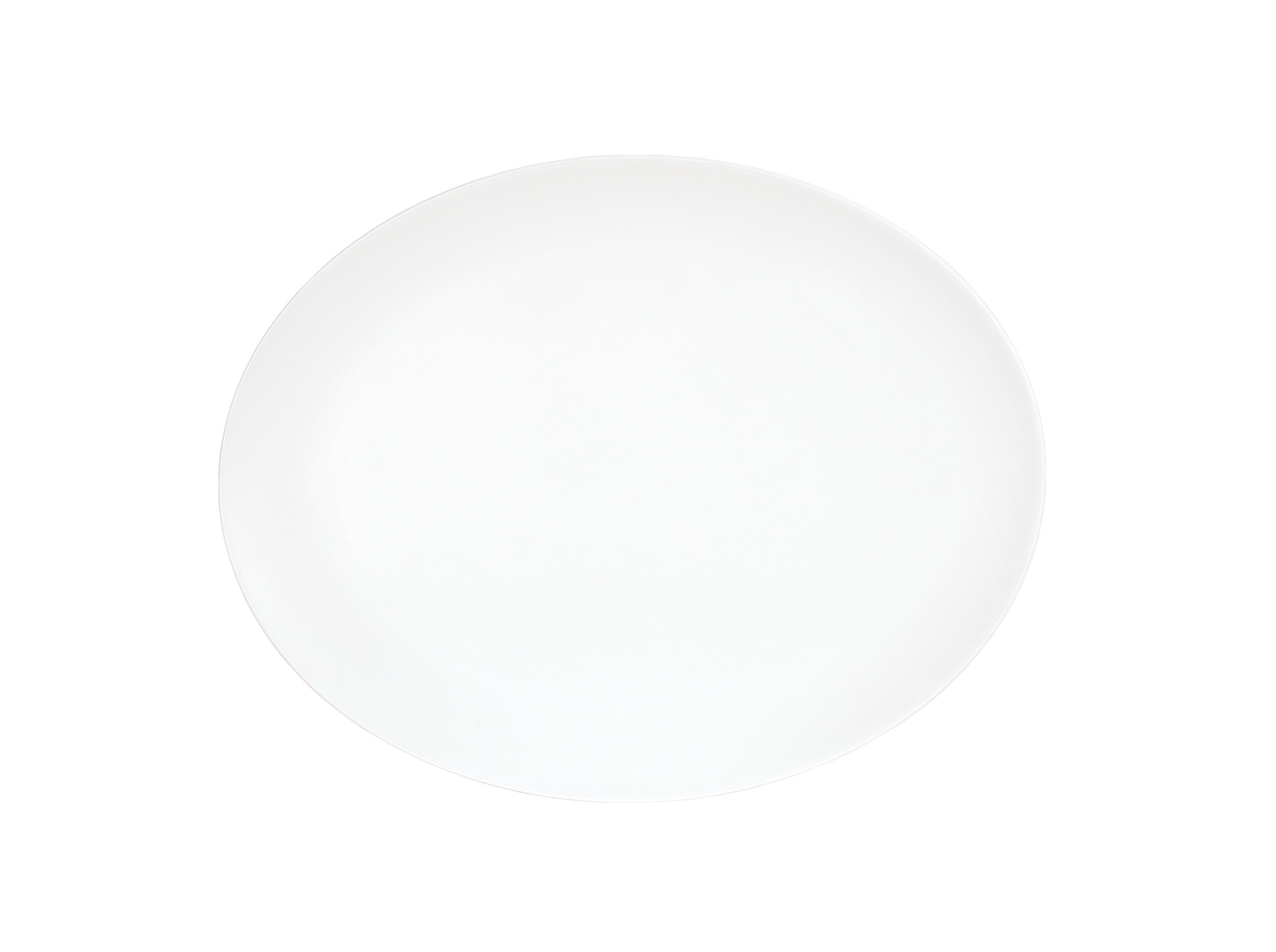 Cal Mil Shallow Coupe White Oval Melamine Platter, 9 inch Width x 12 inch Depth x 0.625 inch Height