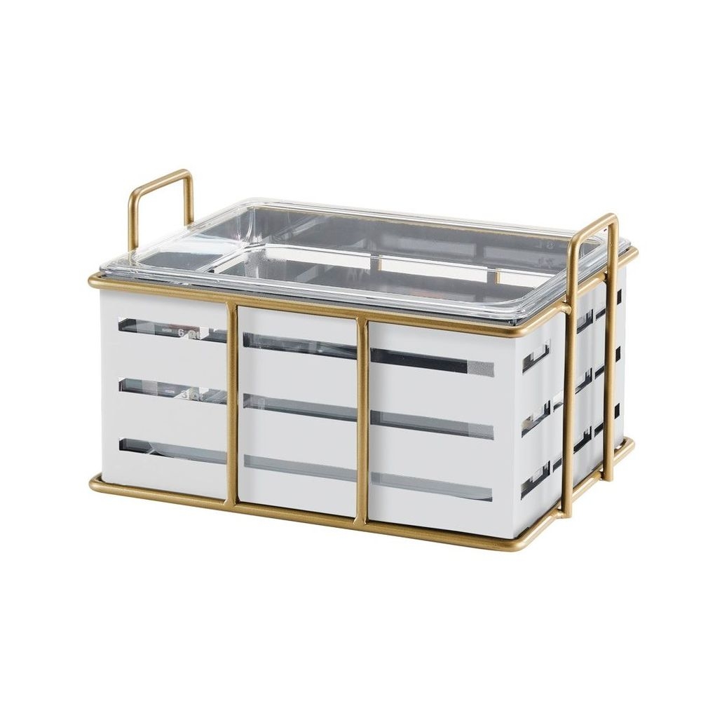 Cal-Mil Empire White Ice Housing with Clear Pan, 13.75 inch Width x 11 inch Depth x 6.75 inch Height