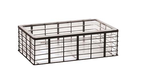Cal Mil Madison Ice Housing with Clear Pan, 12 inch Width x 20 inch Depth x 6.5 inch Height