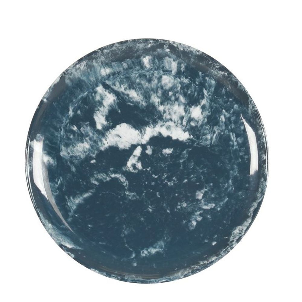 Cal-Mil Reactive Blue and White Melamine Plate, 7 inch Dia. x 0.75 inch Height
