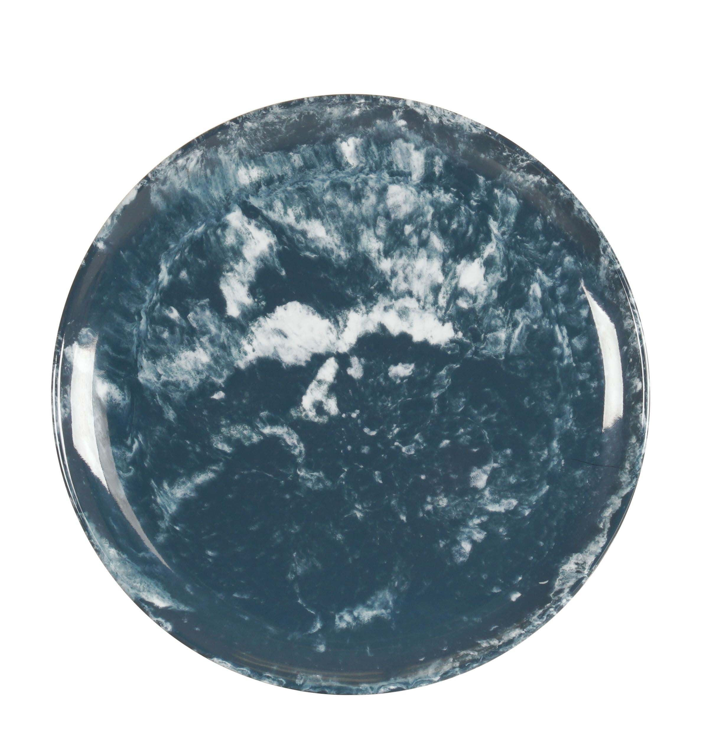 Cal Mil Reactive Blue and White Melamine Plate, 7 inch Dia. x 0.75 inch Height