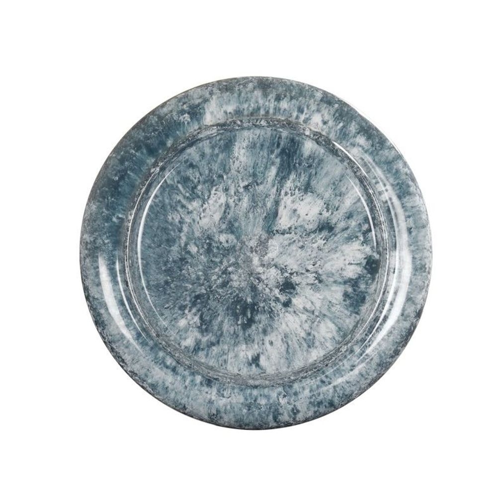 Cal-Mil Reactive Blue and White Melamine Plate, 10.75 inch Dia. x 0.75 inch Height