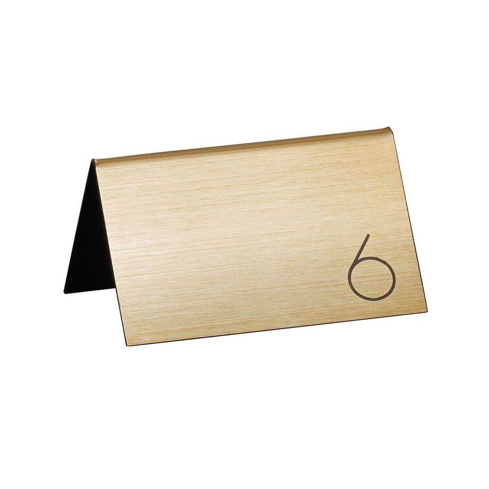 Cal-Mil Gold with Black Double-Sided Number Table Tent, 5 inch Width x 3 inch Height