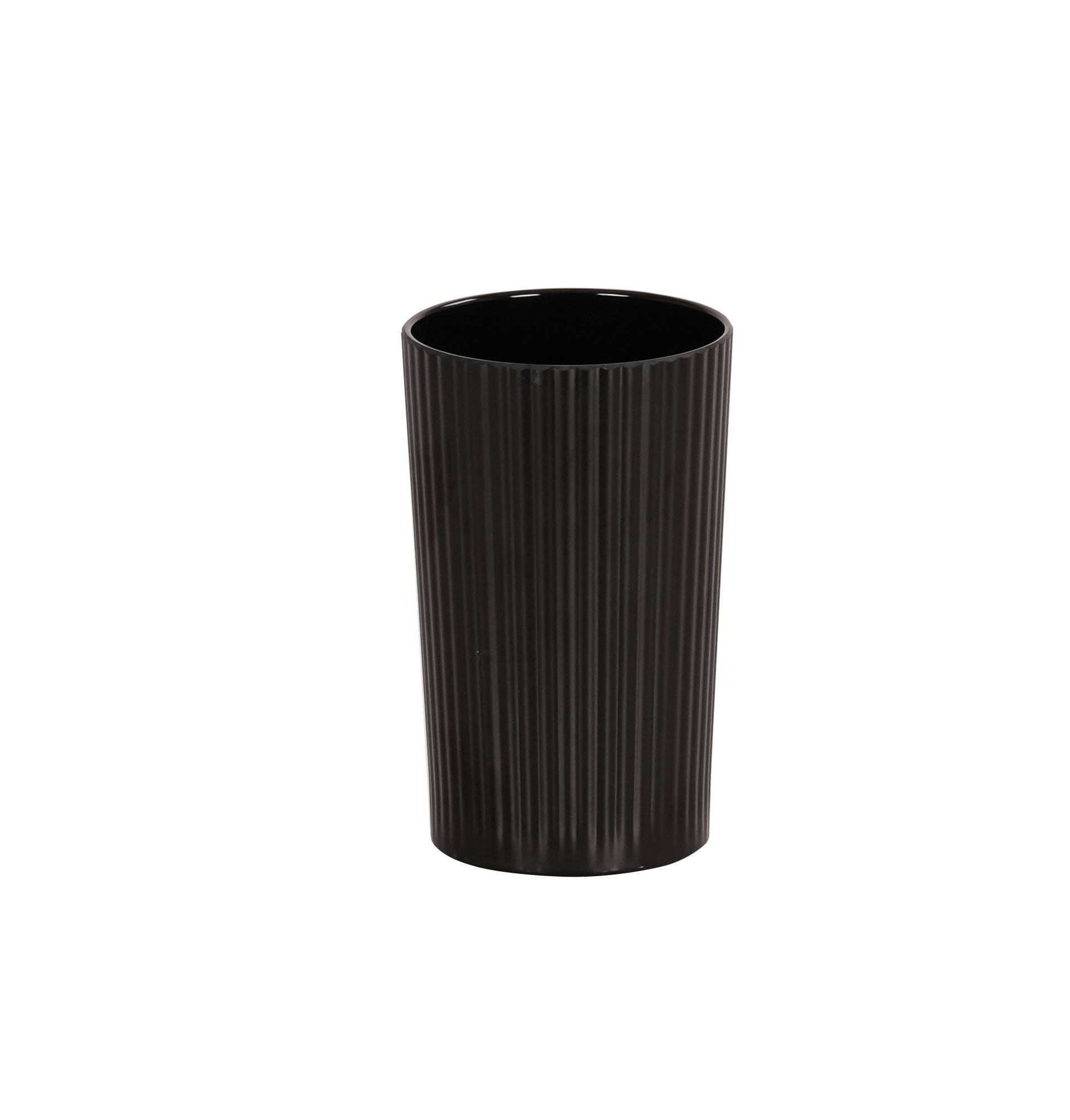 Cal Mil Melamine Ribbed Black Crock, 3.75 inch Dia. x 6 inch Height