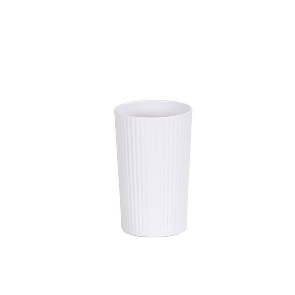 Cal-Mil Melamine Ribbed White Crock, 3.75 inch Dia. x 6 inch Height -- 6 per case