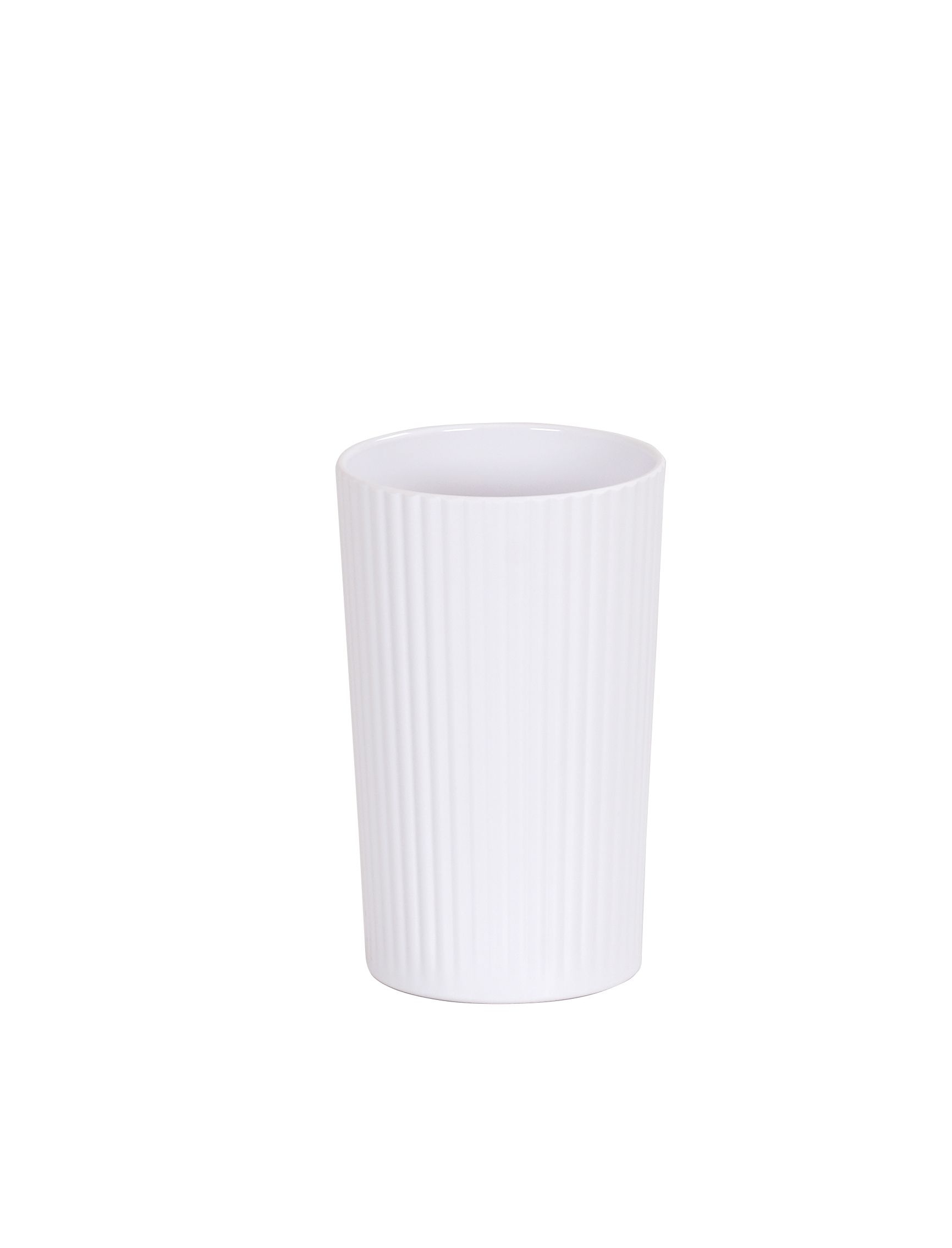 Cal Mil Melamine Ribbed White Crock, 3.75 inch Dia. x 6 inch Height -- 6 per case