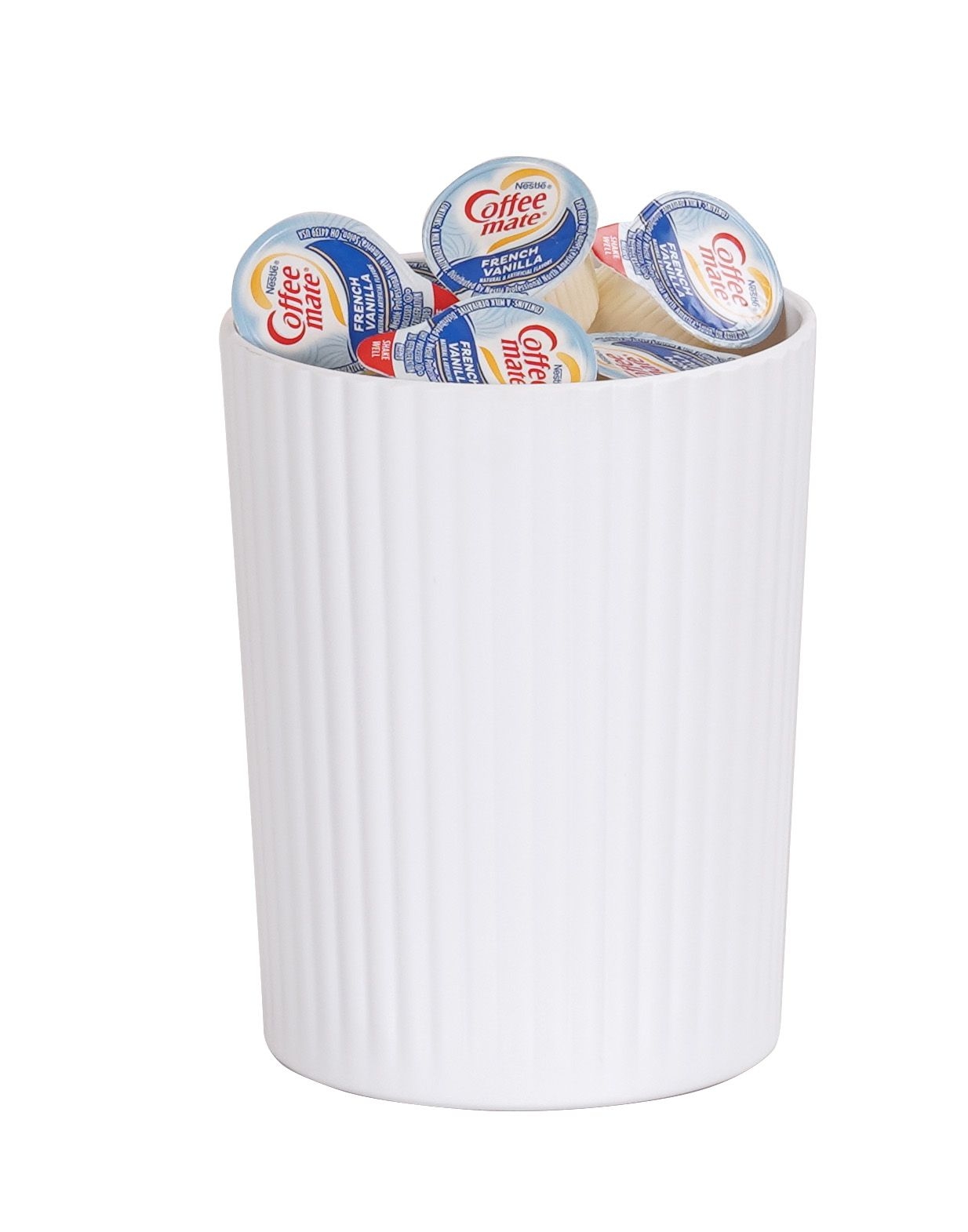 Cal Mil Melamine Ribbed White Crock, 4.75 inch Dia. x 6 inch Height -- 6 per case