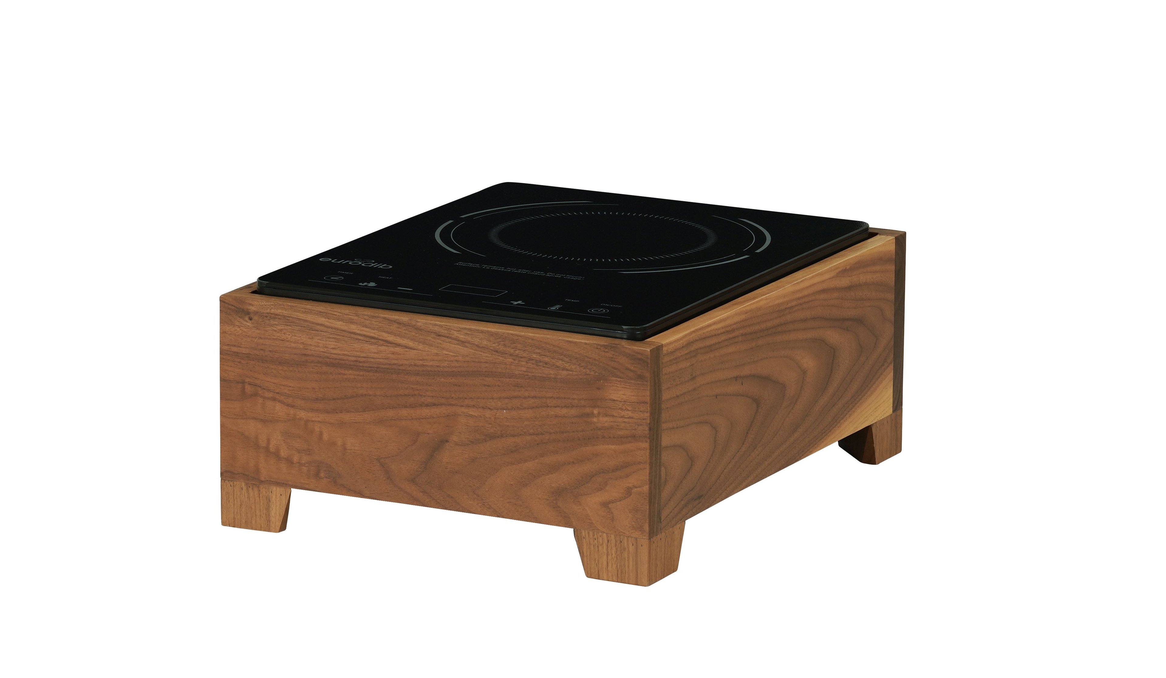 Cal Mil Sydney Walnut Induction Unit, 12.75 inch Width x 15.875 inch Depth x 7 inch Height