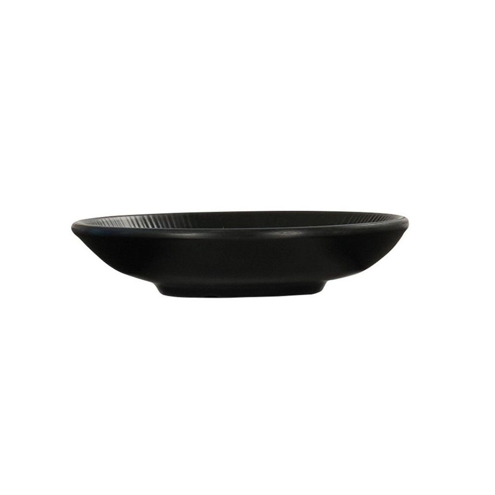 Cal-Mil Nomi Melamine Black 2.5 Ounce Sauce Plate, 4 inch Width x 1 inch Height