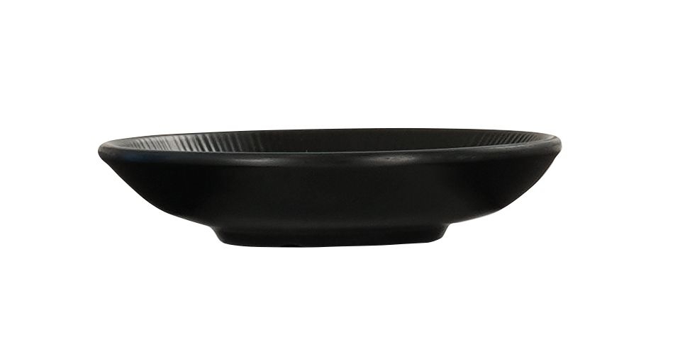Cal Mil Nomi Melamine Black Sauce Plate, 4 inch Width x 1 inch Height