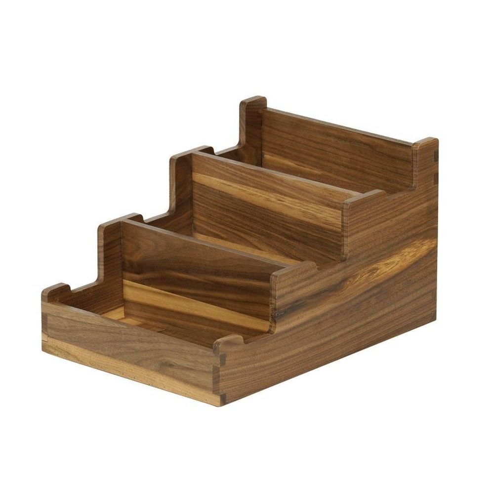 Cal-Mil Sydney Walnut 3 Section Flatware Holder, 12 inch Length x 10 inch Width x 3 inch Height