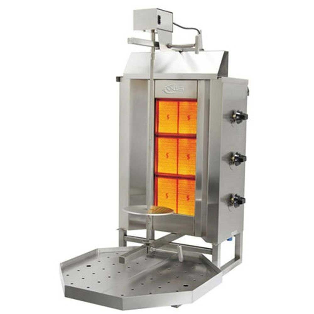 Axis Stainless Steel 3 Burner Gas Vertical Broiler, 88 Pound Meat Capacity