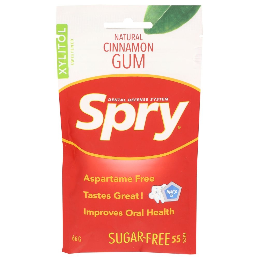 Spry Sugar-free Cinnamon Dental Defense Gum, 55 count -- 12 per case