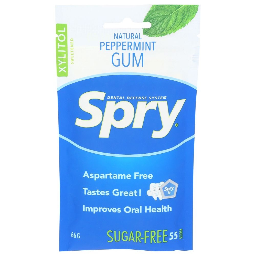 Spry Sugar-free Peppermint Dental Defense Gum, 55 count -- 12 per case