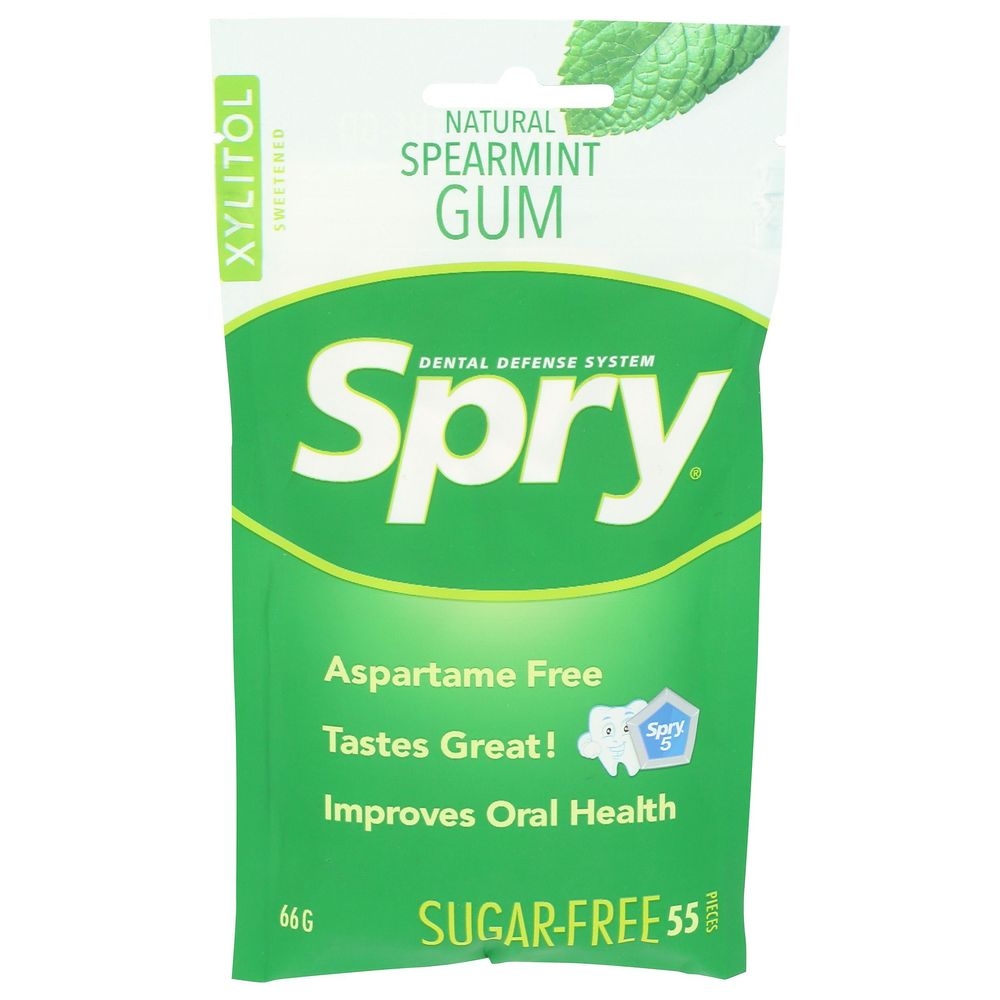 Spry Sugar-free Spearmint Dental Defense Gum, 55 count -- 12 per case