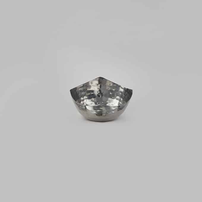 American Metalcraft Hammered Stainless Steel Squound Snack Bowl, 3 Ounce