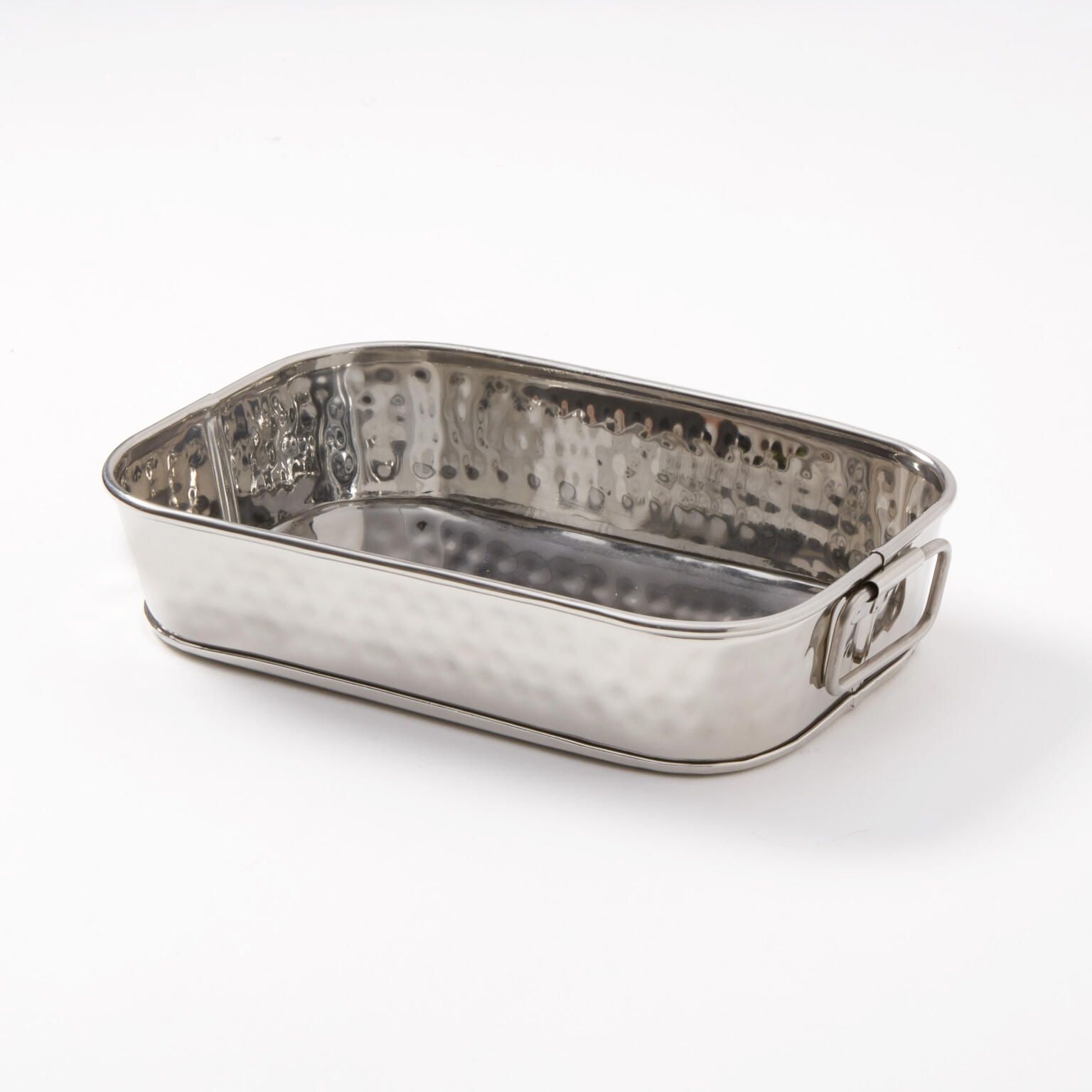 American Metalcraft Hammered Stainless Steel Rectangle Tub, 44 Ounce Capacity