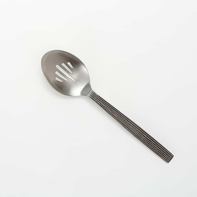 American Metalcraft Wavy Aged Stainless Steel Slotted Spoon, 10 inch Length