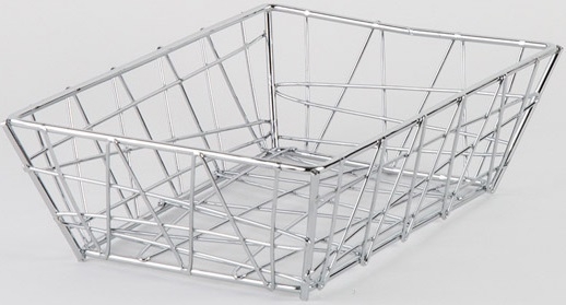 American Metalcraft Steel Chrome Finish Small Zorro Basket, 9 x 6 x 2 1/2 inch