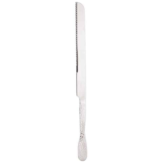 American Metalcraft Stainless Steel Hammered Serrated Knife, 14 inch Length