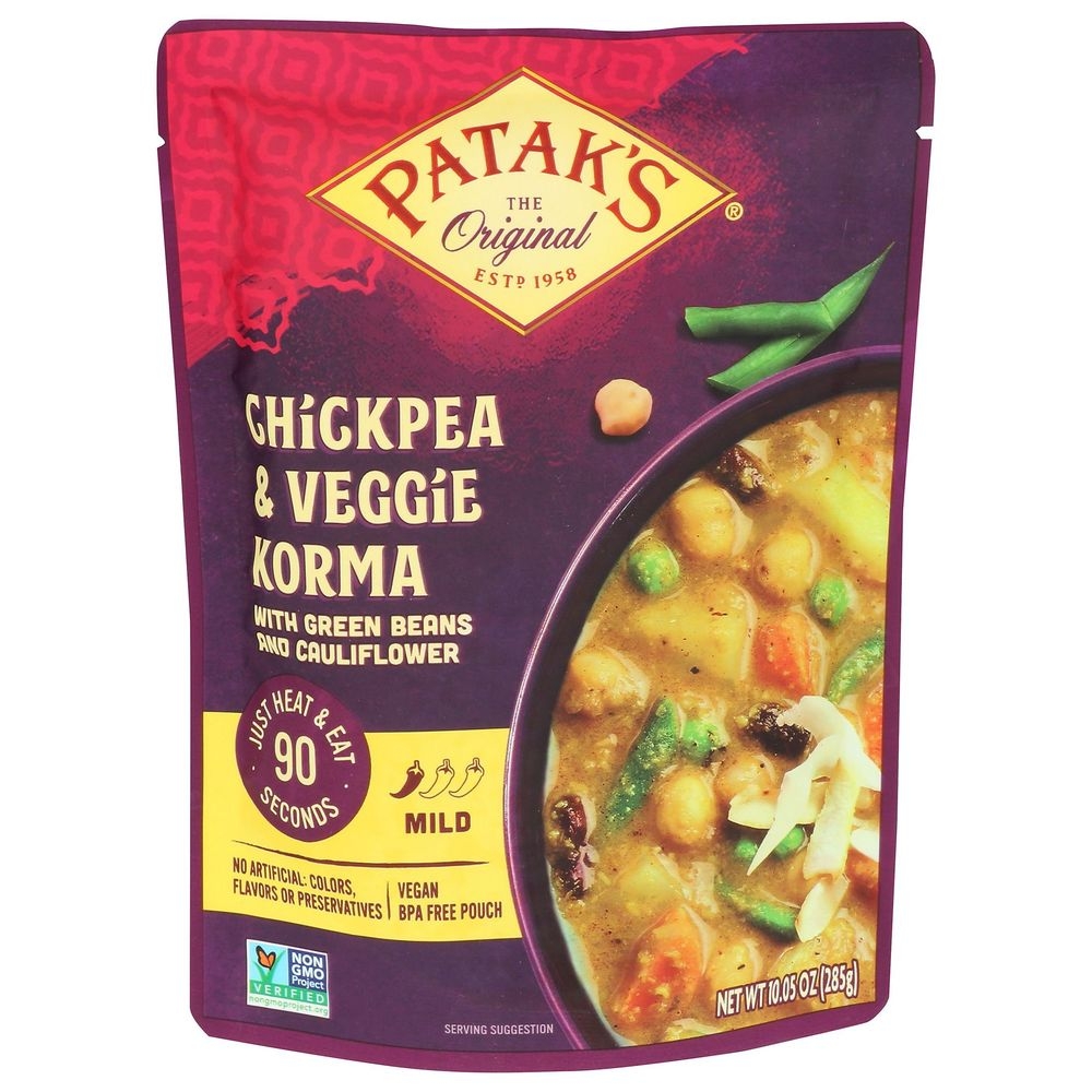Pataks Chickpea and Veggie Korma, 10.05 Ounce -- 6 per case