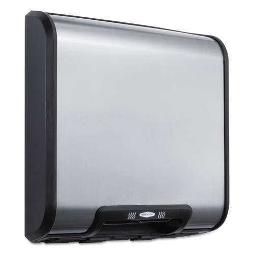 Bobrick TrimLine Stainless Steel/Black 115 Volt ADA Automatic Hand Dryer, 13.78 x 4 x 13.59 inch