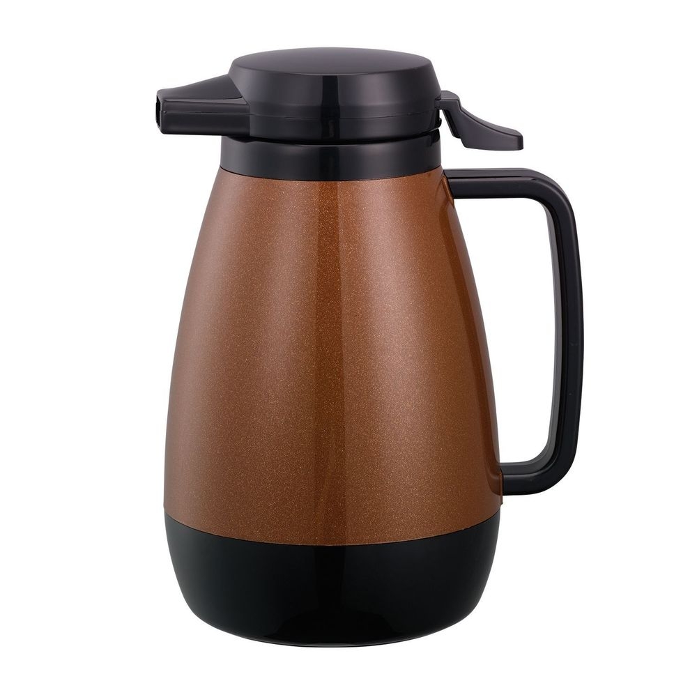 Service Ideas Thermo-Serv Metallic Copper and Black Finish Foam Insulated Server with Push Button Lid, 0.6 Liter Capacity -- 6 per case