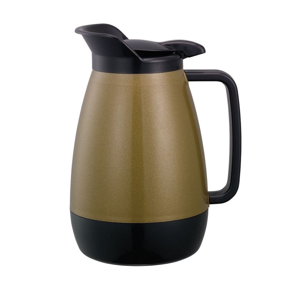 Service Ideas Thermo Serv Metallic Gold and Black Finish Foam Insulated Server with Flip Top Lid, 0.6 Liter Capacity -- 6 per case